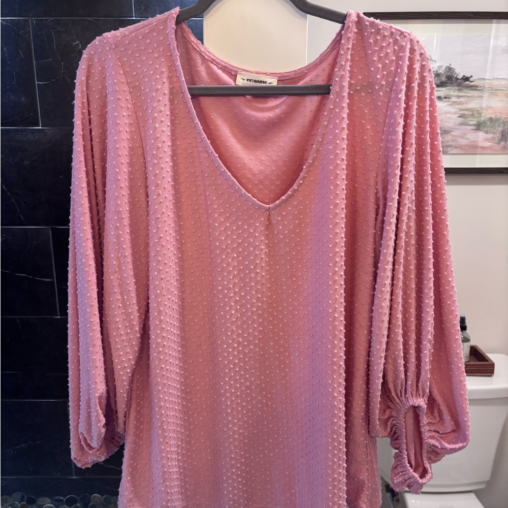 Pink Textured Women's Top